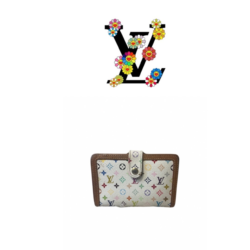 Louis Vuitton EUC White Murakami Kisslock Wallet
